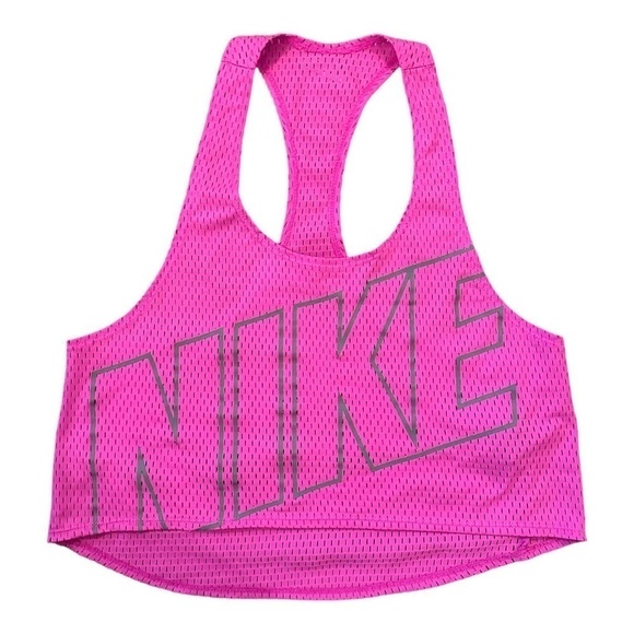 Nike Swim Performance Cover-Up Mesh Pink Crop Top Size Small - Picture 2 of 5